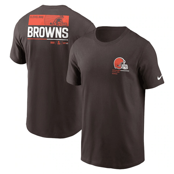 Men's Cleveland Browns Brown Team Incline T-Shirt - Click Image to Close